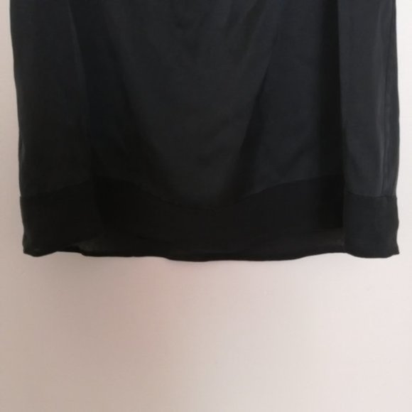 BCBGMaxAzria Black Flowy Neck Silk Blouse - Picture 8 of 13